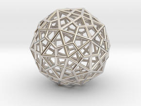 0400 Truncated Icosahedron + Pentakis Dodecahedron in Rhodium Plated Brass
