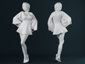 Skirt Girl-005 scale 1/24 in Tan Fine Detail Plastic