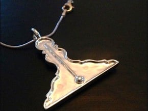 Level Pendant in Fine Detail Polished Silver