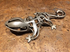 Bottle Opener - Lizard in Polished Bronzed Silver Steel