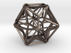 Star Cube in Polished Bronzed Silver Steel