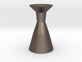 Neck vase in Polished Bronzed Silver Steel