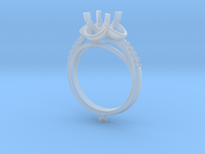 CC11 -Engagement Ring Printed Wax. in Smoothest Fine Detail Plastic