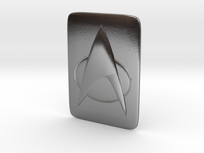 Saturn Hood Emblem Star Trek TNG Insignia in Polished Silver