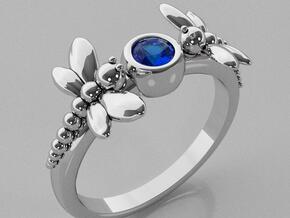 Dragonfly Ring in Rhodium Plated Brass