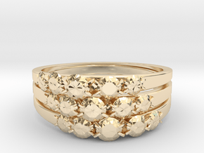 Round cut ring(Japan 10,USA 5.5,Britain K)  in 14k Gold Plated Brass