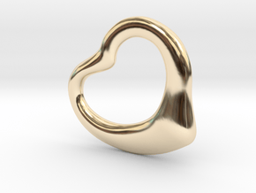 Open Heart Pandent, large in 14k Gold Plated Brass