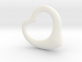 Open Heart Pandent, super jumbo in White Processed Versatile Plastic