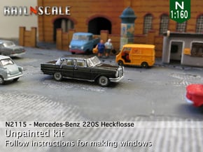 Mercedes-Benz 220S (N 1:160) in Tan Fine Detail Plastic