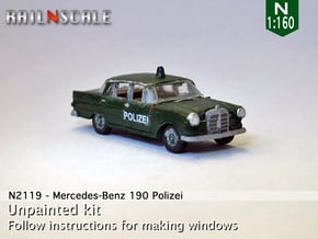 Mercedes-Benz 190 Polizei (N 1:160) in Smooth Fine Detail Plastic