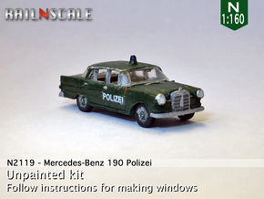 Mercedes-Benz 190 Polizei (N 1:160) in Tan Fine Detail Plastic