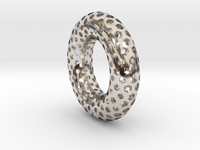 TOROID with hexagons in Rhodium Plated Brass