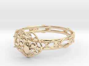 Heart ring(Japan 10,USA 5.5,Britain K)  in 14k Gold Plated Brass