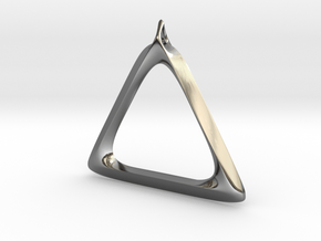 Triangle Pendant in Fine Detail Polished Silver