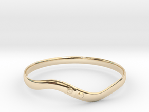 Torsion ring(Japan 10,USA 5.5,Britain K)  in 14k Gold Plated Brass