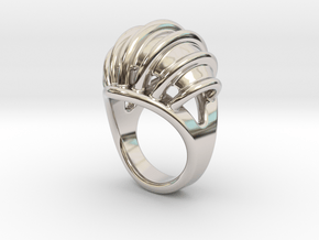 Ring New Way 15 - Italian Size 15 in Rhodium Plated Brass