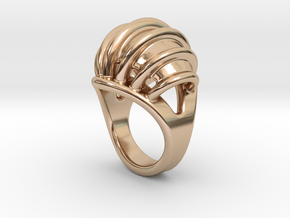 Ring New Way 16 - Italian Size 16 in 14k Rose Gold Plated Brass
