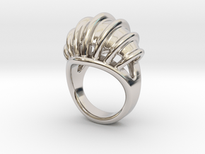 Ring New Way 17 - Italian Size 17 in Rhodium Plated Brass