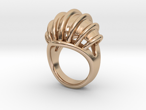Ring New Way 20 - Italian Size 20 in 14k Rose Gold Plated Brass