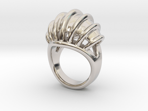 Ring New Way 20 - Italian Size 20 in Rhodium Plated Brass