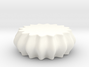 DRAW paperweight - wavy puck solid in White Processed Versatile Plastic