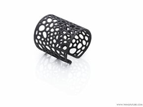 Voronoi bracelet (LARGE) in Black Natural Versatile Plastic
