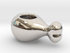 Turkey Leg Bracelet Charm in Rhodium Plated Brass