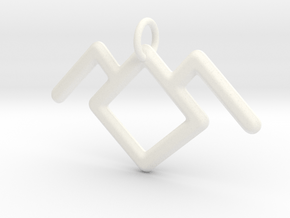 Twin Peaks Black Lodge Symbol Pendant in White Processed Versatile Plastic