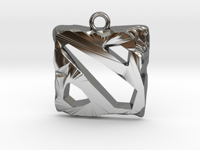 DOTA 2 Emblem in Fine Detail Polished Silver