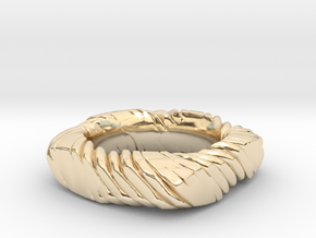ROPE IN PILLOW CUT RING SIZE 6.5 in 14k Gold Plated Brass