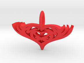 Mom Pendant Heart in Red Processed Versatile Plastic