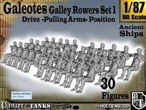 1-87 Galley Rower-Drive-Set 1 in Tan Fine Detail Plastic