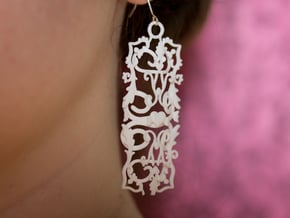 Baroque Heart Earrings in White Processed Versatile Plastic
