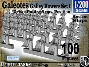 1-200 Galley Rower-Drive-Set 1 in Smoothest Fine Detail Plastic