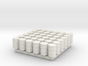 Barrel 01. N Scale (1:160) in White Natural Versatile Plastic