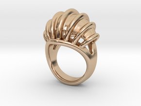 Ring New Way 24 - Italian Size 24 in 14k Rose Gold Plated Brass