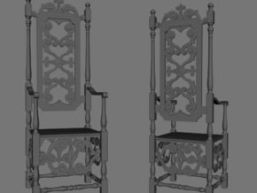 Gothic Chair in Tan Fine Detail Plastic