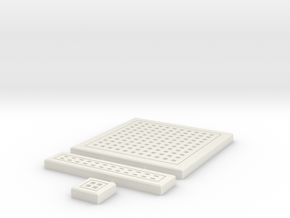 SciFi Tile 12 -  Square Grating in White Natural Versatile Plastic