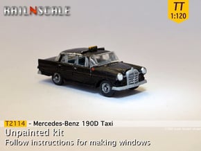 Mercedes-Benz 190D Taxi (TT 1:120) in Smooth Fine Detail Plastic