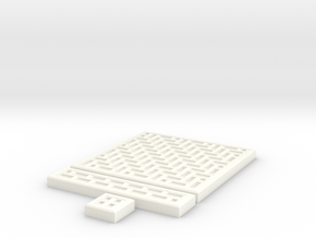 SciFi Tile 16 - HerringBone walkway in White Processed Versatile Plastic