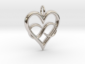 Infinity-heart in Rhodium Plated Brass