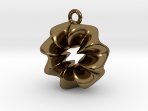 Wavy Ring Pendant in Polished Bronze