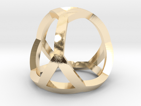 0405 Spherical Truncated Tetrahedron #001 in 14k Gold Plated Brass