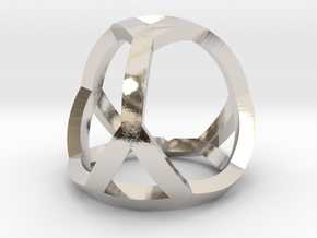 0405 Spherical Truncated Tetrahedron #001 in Rhodium Plated Brass