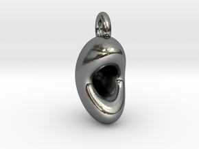 Genius Bean Pendant in Fine Detail Polished Silver