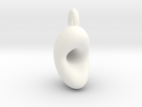 Genius Bean Pendant in White Processed Versatile Plastic