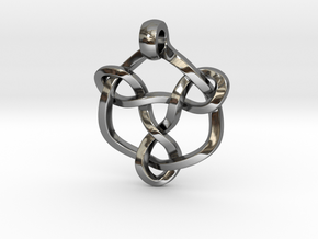 Celtic Knot Pendant 01 in Fine Detail Polished Silver