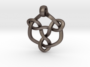 Celtic Knot Pendant 01 in Polished Bronzed Silver Steel