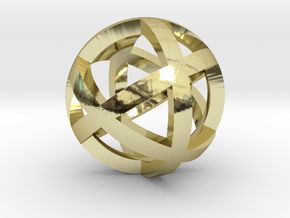 0401 Spherical Cuboctahedron (d=2.2cm) #001 in 18k Gold Plated Brass