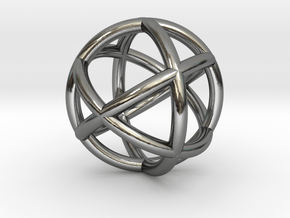  0402 Spherical Cuboctahedron (d=2.2cm) #002 in Fine Detail Polished Silver